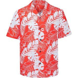 Hawaiian Shirts for Men Flower Casual Short Sleeve Regular Fit Mens Aloha Shirts